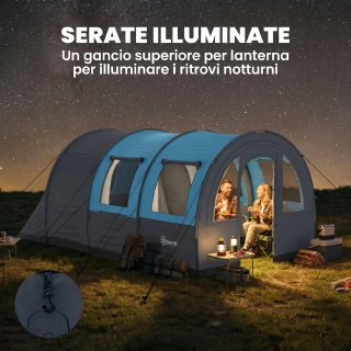 Tenda da Campeggio 3 Posti Impermeabile con Zona N