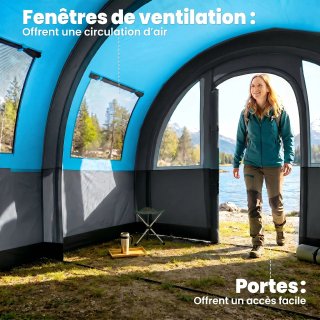 Tenda da Campeggio 3 Posti Impermeabile con Zona N