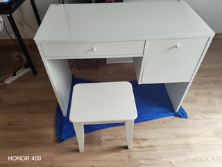 Tocador blanco con cajones 100x48