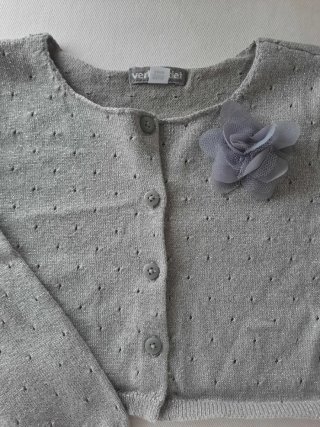 Conjunto vestido, chaquetita y tocado 94 cm