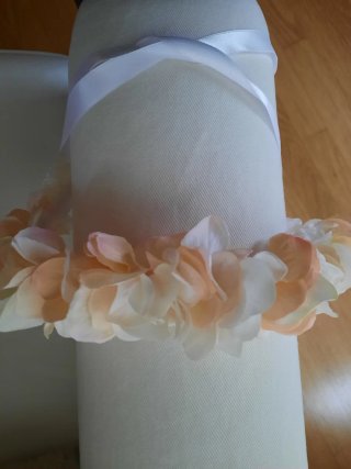 Conjunto vestido, chaquetita y tocado 94 cm
