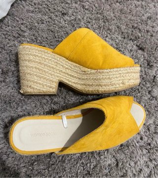 Zuecos Mujer Yellow Wedge Espadrille