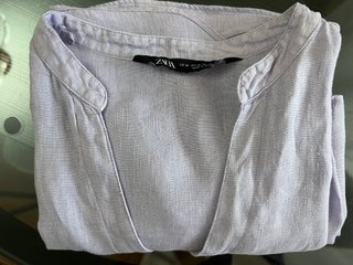 Blusa Zara Lila Manga Larga Cuello Pico