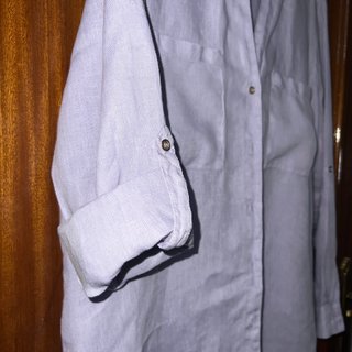 Blusa Zara Lila Manga Larga Cuello Pico