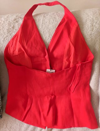 Chaleco Lino Halter Rojo Talla XL