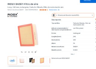 Cárter RIDEX + Filtro de Aire | NUEVOS Motores PSA