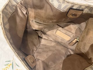 Bolso Michael Kors Beige y Dorado