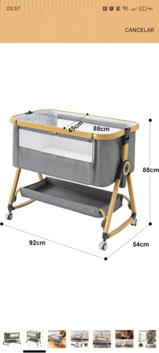 Cuna de bebé 88x45cm + colchón incluido