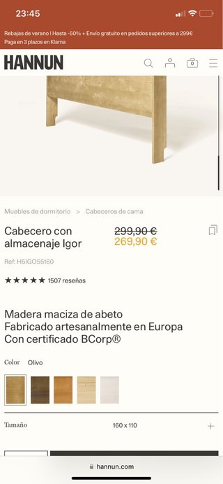 Cabecero Igor Hannun Madera Abeto