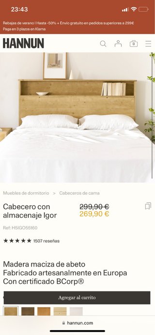 Cabecero Igor Hannun Madera Abeto