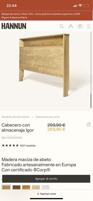 Cabecero Igor Hannun Madera Abeto