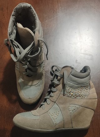 Botines Xti Piel Beige y Verde Talla 39