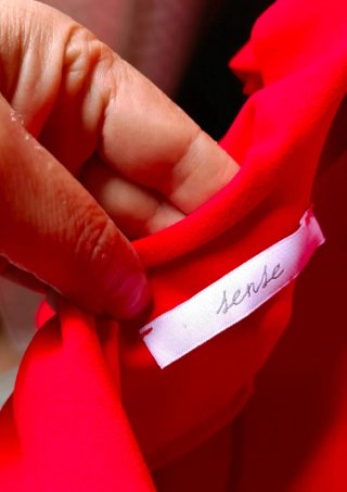Vestido corto rojo volantes talla S