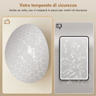Specchio Bagno con Illuminazione LED e Armadietto