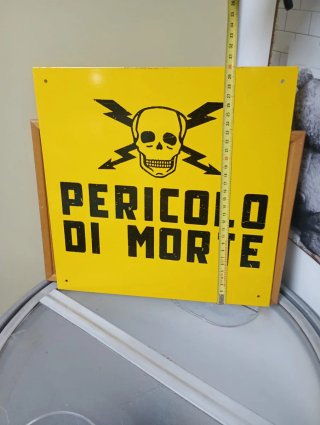 insegna metallo Pericolo di Morte 30×30 - Vintage