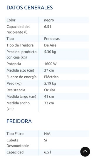 Freidora de Aire sin Aceite Qmax 6,5L como NUEVA