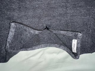 Camiseta punto Zara gris oscuro M/38/10