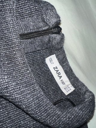 Camiseta punto Zara gris oscuro M/38/10