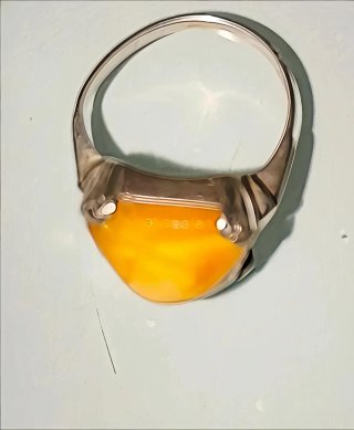 Anillo Plata 830 Antigua Ámbar Marino