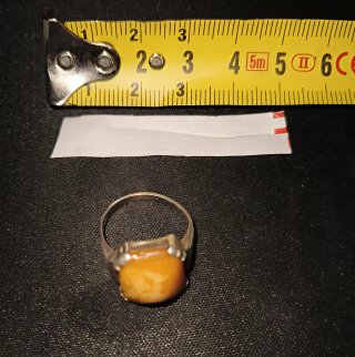 Anillo Plata 830 Antigua Ámbar Marino