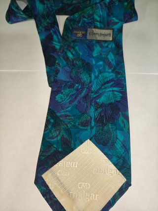 Corbata floral azul y verde