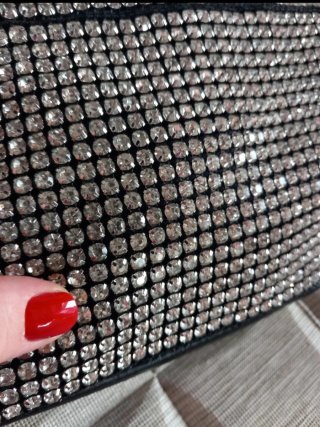 Borsetta nera con strass