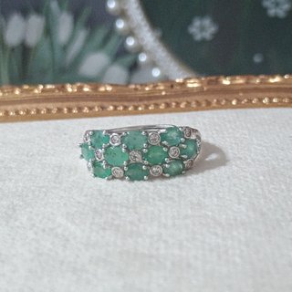 Anillo de plata Esmeralda Natural