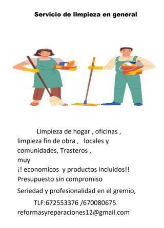 Servicio de limpieza en general