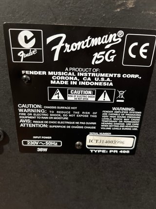 Fender Frontman 15G ampli de Guitarra, teclado,voz