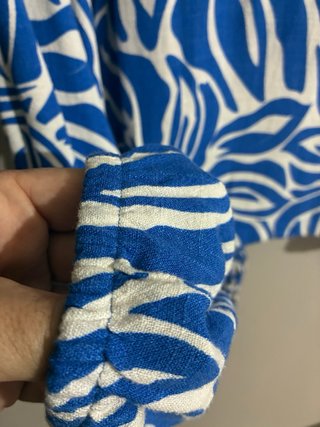 Conjunto Pantalón y Blusa Estampado Azul/Blanco