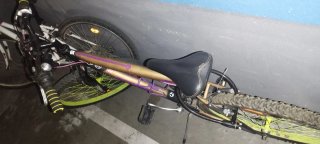 Bicicleta Montaña Dorada y Morada