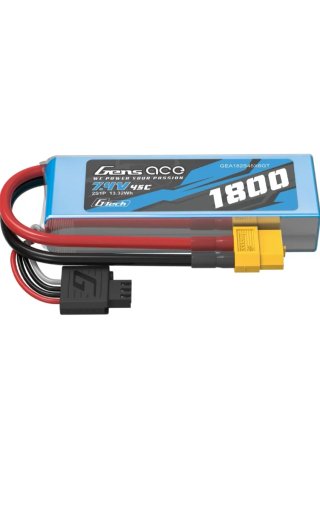 2 Baterías Gens Ace 7.4V 1800mAh 45C Lipo 2S