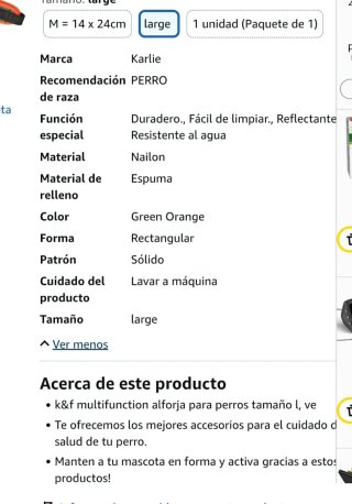 Mochila Arnés Perro  Talla L