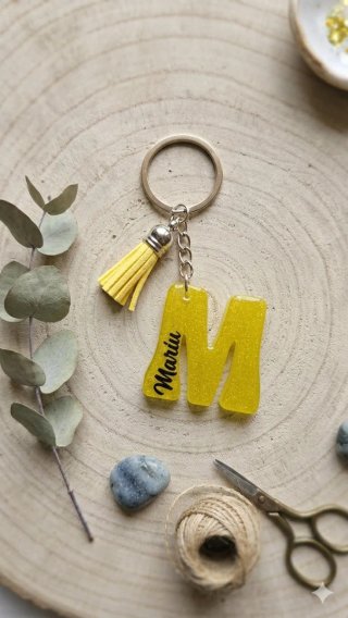 Llavero Letra Resina Personalizada