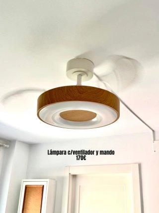 Lámpara techo con ventilador y mando