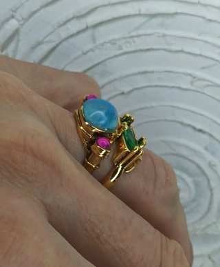 Anillo Doble Estilo Pompei Acero Dorado