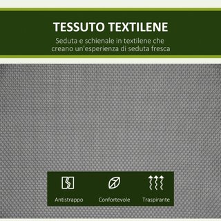 Dondolo a 2 Posti da Giardino con Tettuccio Regola