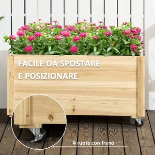 Fioriera da Giardino con Foro di Drenaggio e Rotel
