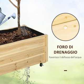 Fioriera da Giardino con Foro di Drenaggio e Rotel