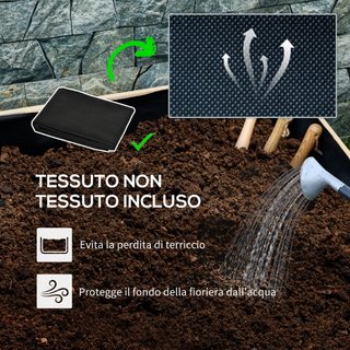 Fioriera da Giardino con Foro di Drenaggio e Rotel