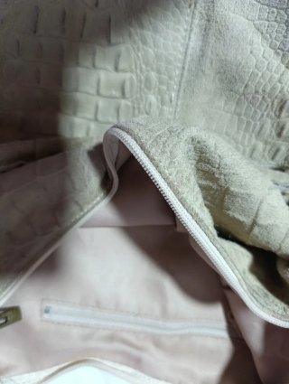 Borsa in pelle beige da donna