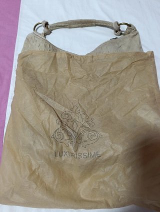 Borsa in pelle beige da donna
