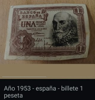 Billete 1 peseta España 1953