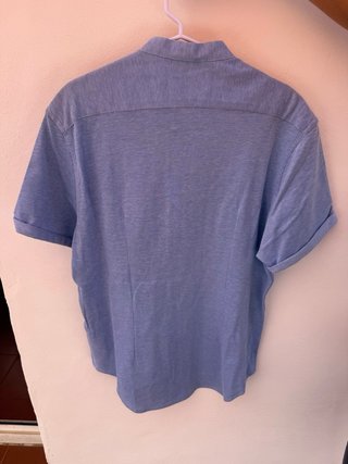 Camisa Zara Hombre Manga Corta Azul XL