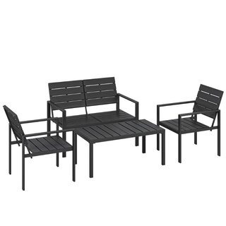 Salotto da Giardino 4 pz con Tavolino da Caffè, Di