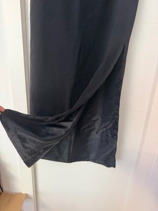Falda larga negra vintage Y2K T.42 con forro