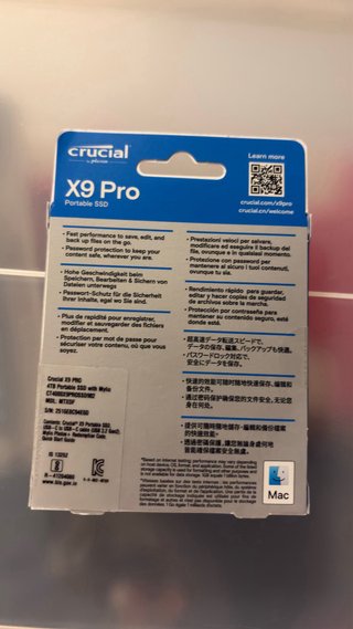 Crucial X9 Pro 4To 4Tb usb-c esterno ssd sigillato
