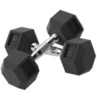 HOMCOM Set 2 Manubri da 4 kg Esagonali con Presa