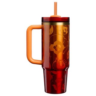 Termo Stanley con Diseño Floral Naranja
