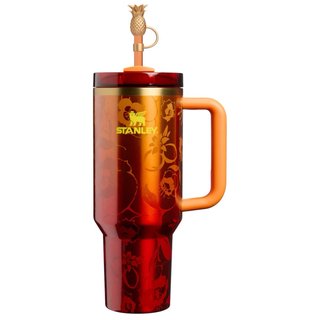 Termo Stanley con Diseño Floral Naranja